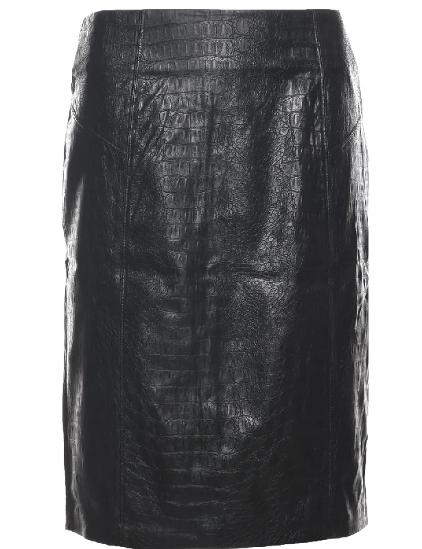 Leather Pencil Skirt - S