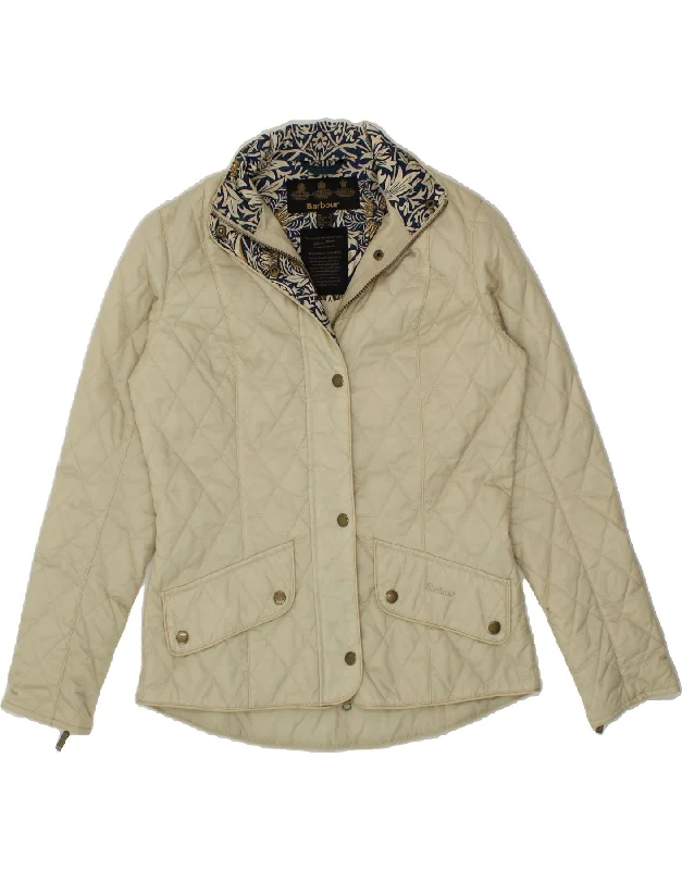 BARBOUR Womens Quilted Jacket UK 12 Medium Beige