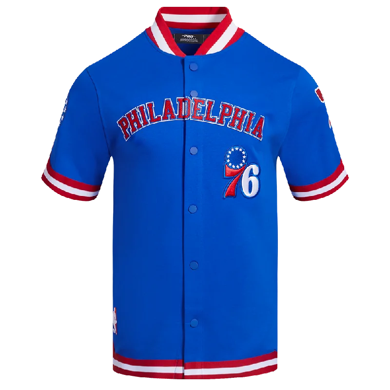 NBA PHILADELPHIA 76ers CLASSIC MEN'S WARM UP JACKET (ROYAL BLUE/RED)