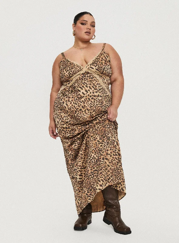 Sanctuary Maxi Dress Leopard Curve