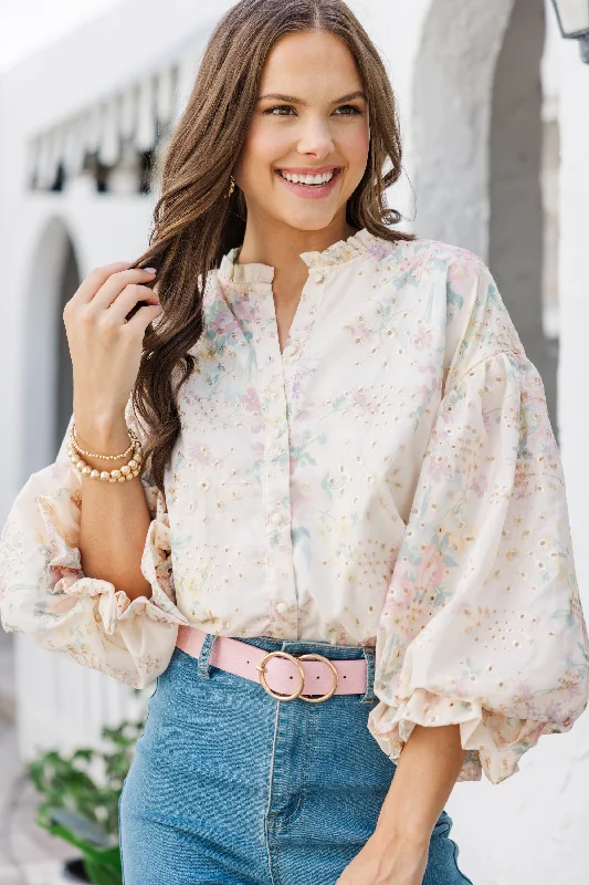 Take Your Turn Pink Eyelet Blouse