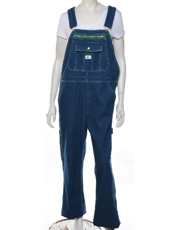 Liberty Dark Wash Pinafore Dungarees - W38 L30