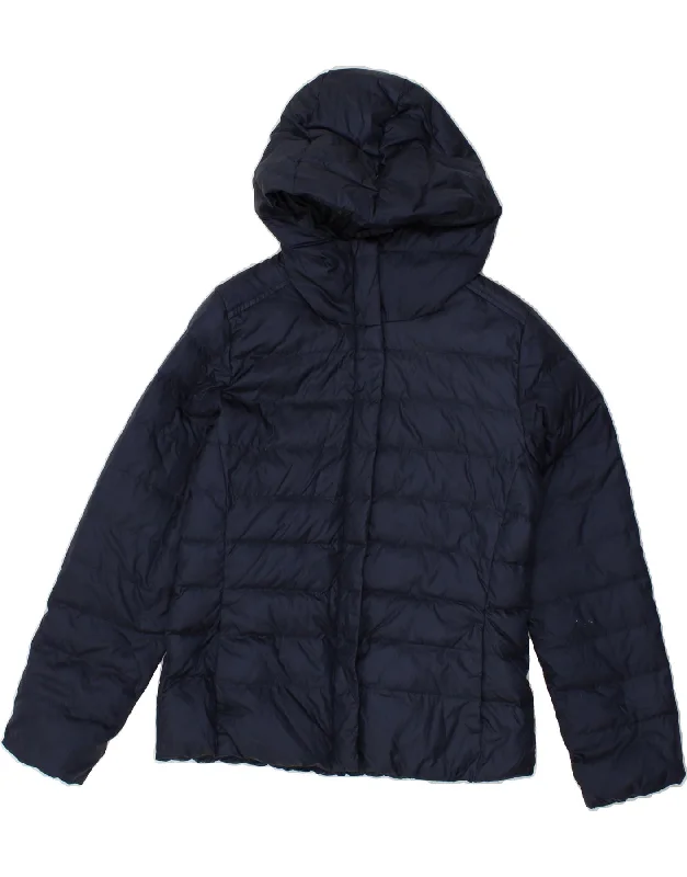 TIMBERLAND Womens Hooded Padded Jacket UK 14 Medium Navy Blue Nylon