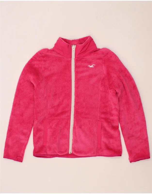 HOLLISTER Womens Fleece Jacket UK 18 XL Pink Polyester