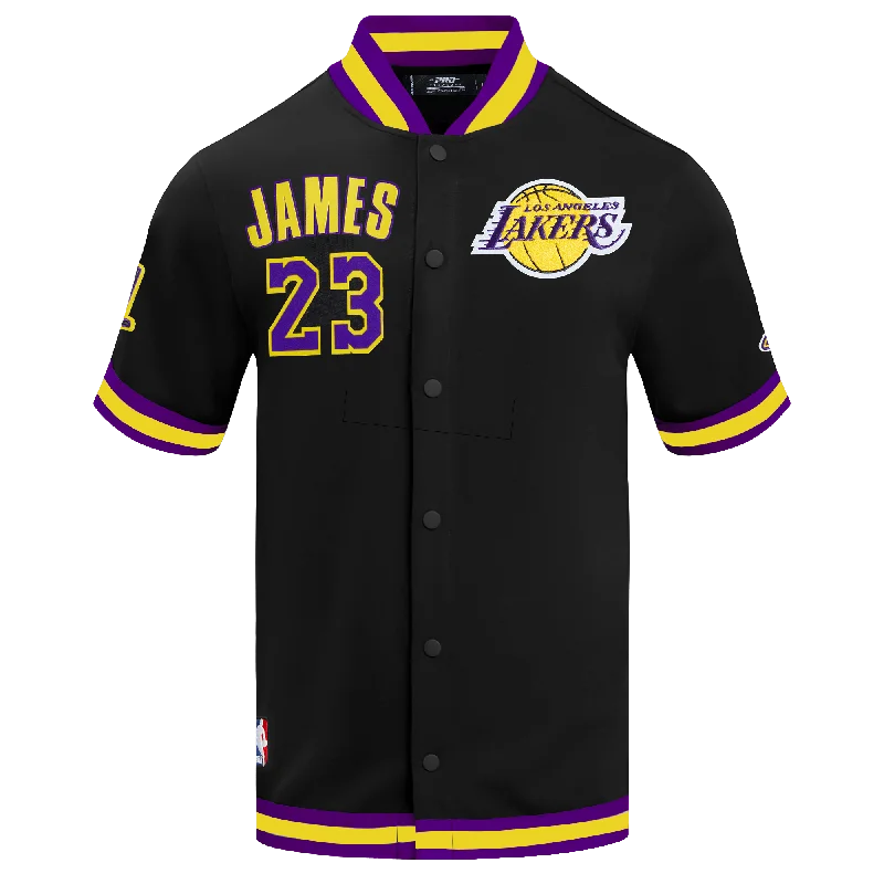 NBA LOS ANGELES LAKERS LEBRON JAMES #23 CLASSIC MEN'S WARM UP JACKET (BLACK/PURPLE)