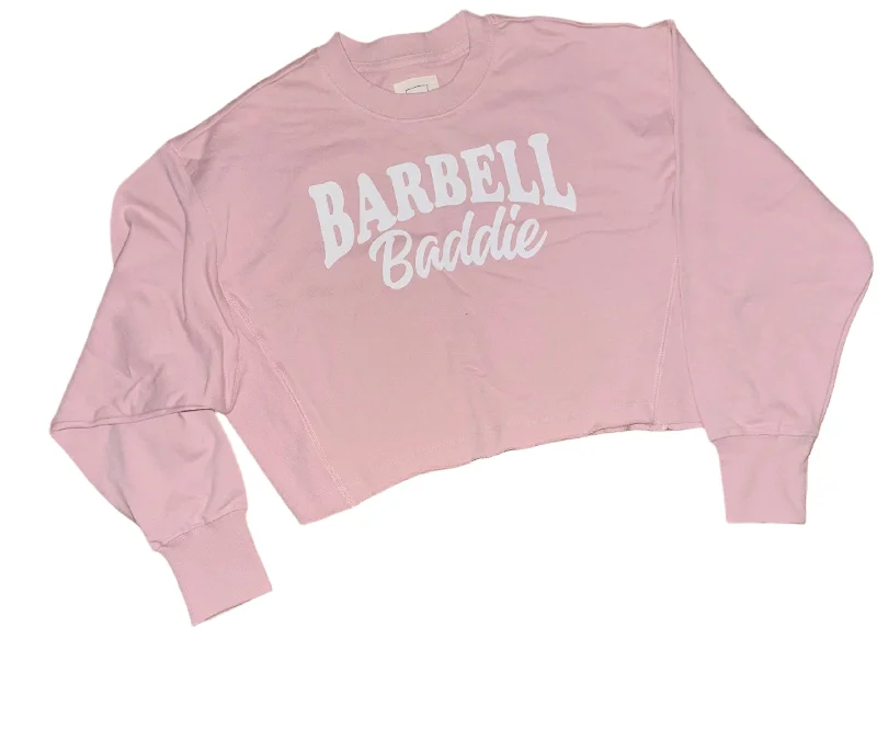 Barbell Baddie Cotton Terry Raw Cut Edge Oversized Hoodie