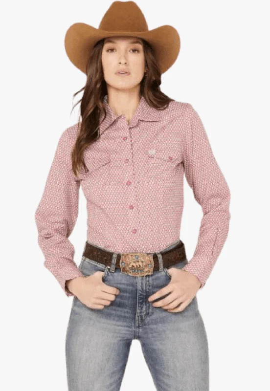 Cinch Womens Geo Print Long Sleeve Western Snap Shirt