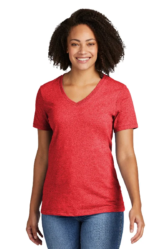 Allmade Womens Recycled Short Sleeve V-Neck T-Shirt - Heather Red