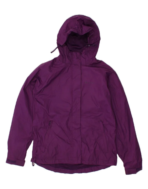 MOUNTAIN WAREHOUSE Womens Loose Fit Hooded Rain Jacket UK 10 Small Purple