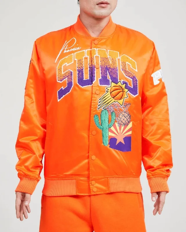 NBA PHOENIX SUNS HOMETOWN MEN'S SATIN JACKET (ORANGE)