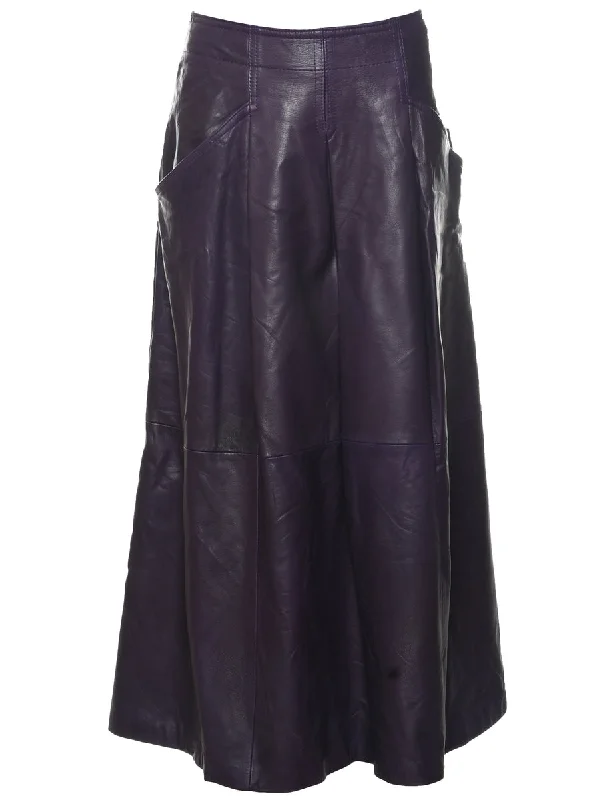 Leather Maxi Skirt - L