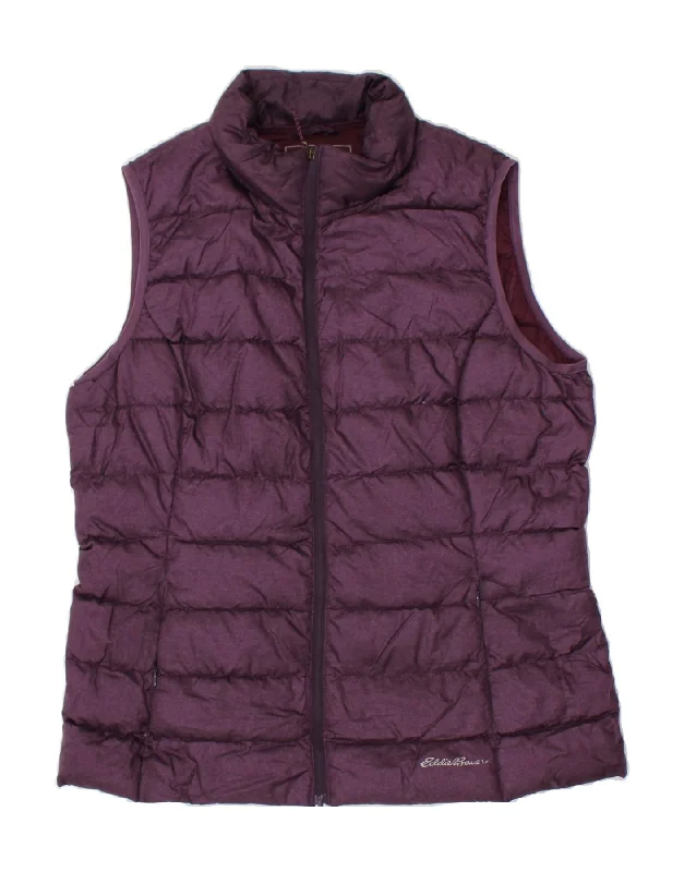 EDDIE BAUER Womens Padded Gilet UK 16 Large Purple Polyester